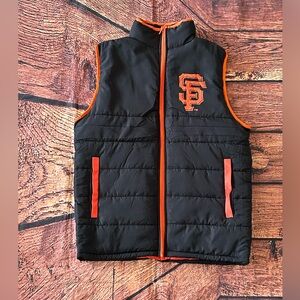 Ghirardelli San Francisco Giants Puffer Vest Orange Trim SF Logo Adult Medium
